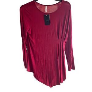 NATIVE PEOPLE red lagenlook tunic top soft stretchy jersey knit boho NWT sz L